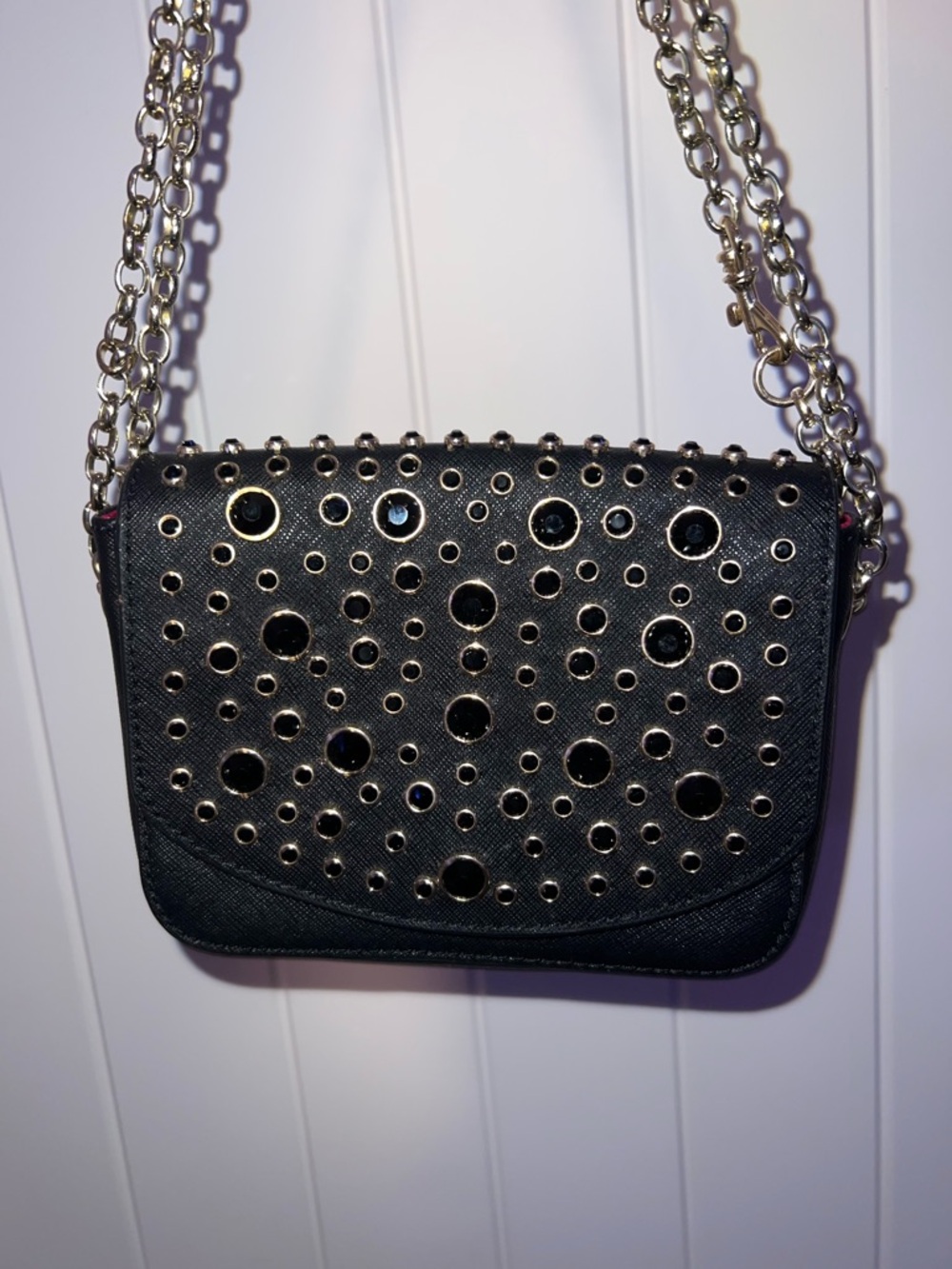 Vintage Juicy couture Black Studded Chain-Handle Crossbody Bag